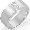 0.55 CT Men's Baguette Diamond Wedding Band Ring 14k White Gold
