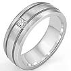 1/4 CT Men's Princess Diamond Wedding Band 14K White Gold