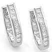 1.00 CT Princess Diamond Hoop Earrings 14k White Gold G vS2