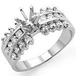 1.00 CT Round Semi Mount Diamond Engagement Ring 14K White Gold