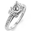 1/2 CT Round Semi Mount Diamond Engagement Ring 14K White Gold