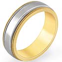 7.27 Gm 14K Two Tone Gold Wedding Band Ring Size 6.75