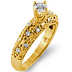 0.80Ct Round Solitaire Accent Engagement Diamond Ring 14k Yellow Gold