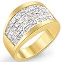 3 Ct Princess Diamond Wedding Anniversary Band Ring Yellow Gold