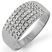 1 CT Men's Round Diamond Wedding Ring 14K White Gold