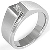 0.37 CT Men's Princess Diamond Wedding band 14k White Gold