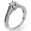 0.37 CT Princess Round Diamond Solitaire Engagement Ring 14K White Gold