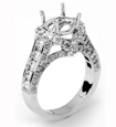 1.57 CT Round Semi Mount Diamond Engagement Ring 18k White Gold