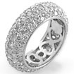 4.00 Ct Round Diamond Eternity Wedding Band Ring 18K White Gold