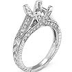 1/2 CT Round Diamond Princess Setting Engagement Ring Platinum