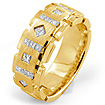 1 Ct Men's Princess Diamond Wedding Band Ring 14K Yellow Gold