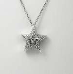 0.60 CT Star Round VS Diamond Pendant 14K White Gold