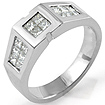 1.15 CT Men's Princess Diamond Wedding Band Ring 14k White Gold