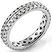 1.10 CT Round Diamond Eternity Wedding Ring 18K White Gold