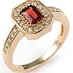 0.85 CT Garnet Vintage Diamond Engagement Ring 14k Yellow Gold