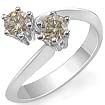 0.64 CT Fancy Round Diamond Journey Ring 18K White Gold