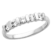 1/2 Ct 5 Stone Bar Set Round Diamond Anniversary Ring 14K White Gold