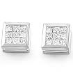 1.00 CT Princess Cut Diamond Earring 14K White Gold G VS 2- Si1