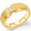 0.42 CT Men's Princess Diamond Wedding Band 14k Yellow Gold