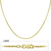 2.50 gm 14k Yellow Gold Women's Spiga Wheat Necklace Chain 18 inch