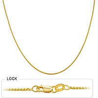 2.4gm 14k Yellow Gold Spiga Wheat Women's Necklace Chain 16 inch