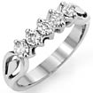 1/2 CT 5 Round Diamond Wedding Band Ring 14K White Gold