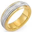 7 gm 14K Two Tone Gold Wedding Band Ring Size 6.50mm
