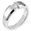 0.40 CT Men's Princess Diamond Wedding Band 14k White Gold