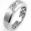 0.15 CT Mens Princess Diamond Wedding Band Rings 14K White Gold