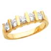 0.60 CT 5 Stone Bar Set Round Diamond Anniversary Ring 14K Yellow Gold