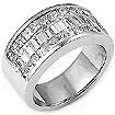 2.50 CT Princess Baguette Diamond Anniversary Wedding Band 14K White Gold