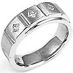 0.23 Princess Men Diamond Wedding Ring 14K White Gold