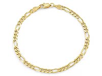 15.30gm 14k Solid Yellow Gold Open Figaro Bracelet Chain 8.75 inch