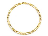 6.50 gm 14k Solid Yellow Gold Classic Figaro Bracelet Chain 7 inch