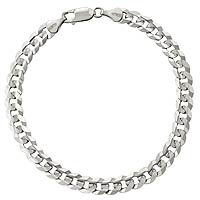 8.00 gm 14K Solid White Gold Link Men's Bracelet Chain 8 inch