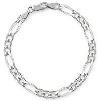 6.50 gm 14K High Polish White Gold Link Bracelet Chain 7.5 inch