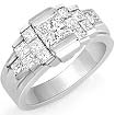 1 3/4 Ct Princess Diamond Anniversary Ring 14K White Gold