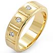 1/4CT Round Mens Diamond Wedding band 14k Yellow Gold G VS2