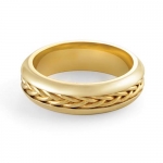 8 gm 14K Yellow Gold Braided Design Wedding Band Ring 6mm