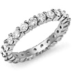 1.60 CT Round Eternity Diamond Wedding Band Ring 14K White Gold