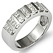 1.20 CT Princess Diamond Wedding Band Ring PLATINUM 950