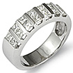 1.20 CT Princess Diamond Men's Women's Wedding Band Ring 14K White Gold