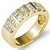 1.20 CT Princess Diamond Wedding Women's Men's Band Ring 14k Yellow Gold