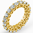 4.00 CT Round Heart Design Eternity Diamond Wedding Band Ring 18K Yellow Gold