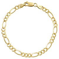 4.80gm 14K Gold Open Figaro Bracelet Chain 7 inch