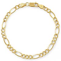 6.50gm 14K Open Figaro Bracelet Chain 7 inch