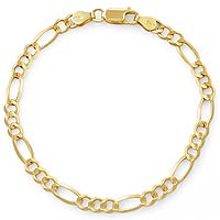 7 gm 14K Open Figaro Mens Bracelet Chain 7.5 inch
