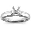 14k White Gold 4 Prong Contour Setting