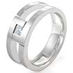 0.30 CT Princess Diamond Men's Wedding Ring 14K White Gold