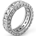 4.00Ct Princess Round Diamond Anniversary Eternity Wedding Band Ring 14k Gold White